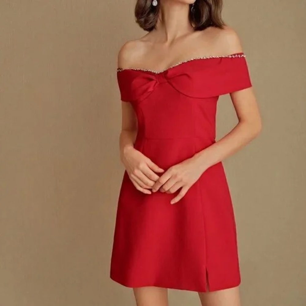 Red Strapless Dress women’s